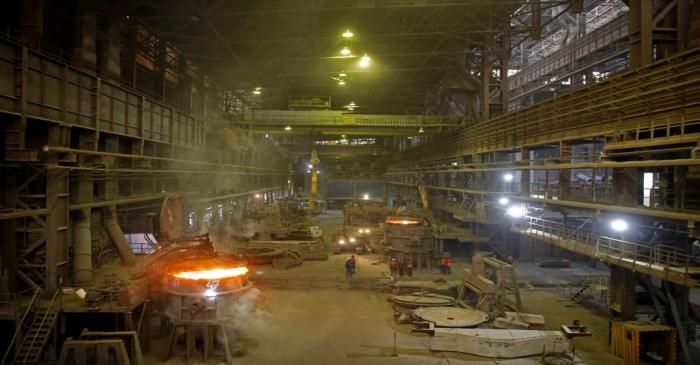 FILE PHOTO: General view of the interior of ArcelorMittal steel factory in Zenica