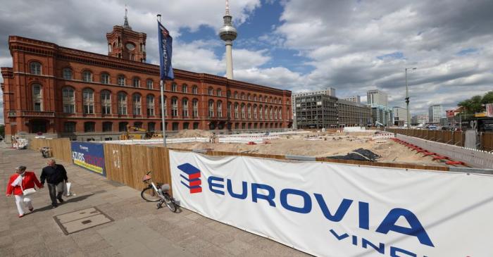 A construction site of a road construction company EUROVIA is seen in Berlin