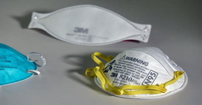 FILE PHOTO: Various N95 respiration masks at a laboratory of 3M, that has been contracted by