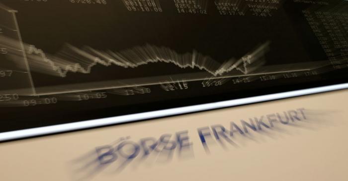 FILE PHOTO: A general view shows the German share prize index DAX board during afternoon