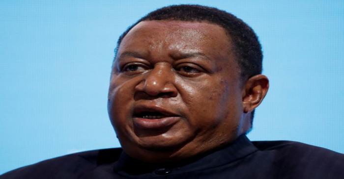 FILE PHOTO: OPEC Secretary General Barkindo speaks during a session of the Russian Energy Week