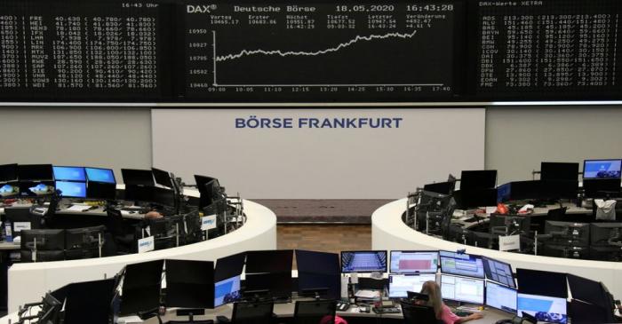 FILE PHOTO: The German share price index DAX graph is pictured at the stock exchange in