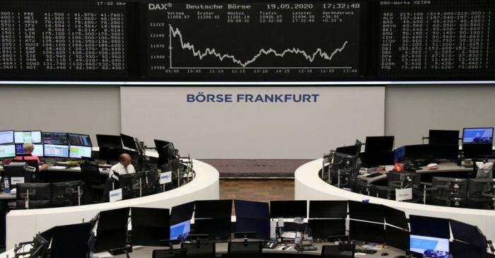 FILE PHOTO: The German share price index DAX graph is pictured at the stock exchange in