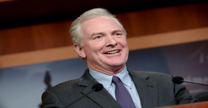 Sen. Van Hollen announces a bipartisan agreement on Turkey sanctions during a news conference