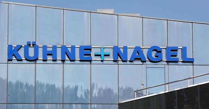 Logo of Swiss logistics group Kuehne + Nagel is seen at its headquarters in Schindellegi