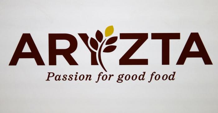 The logo of Aryzta is seen during the company's annual shareholder meeting in Duebendorf