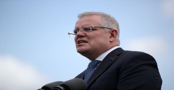 FILE PHOTO: Australian Prime Minister Morrison speaks during a joint press conference at