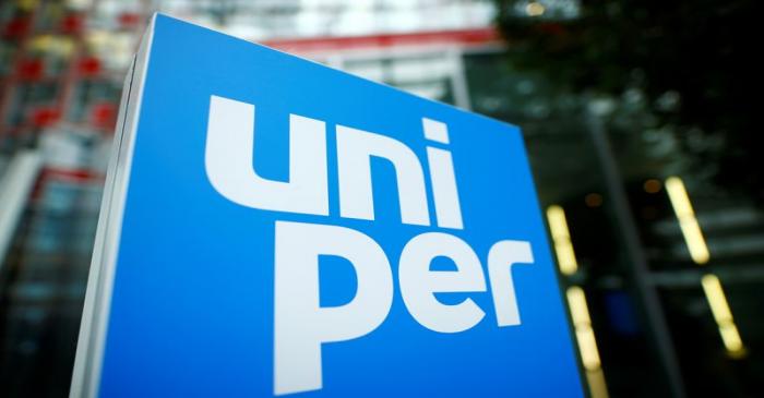 The logo of German energy utility company Uniper SE is pictured in the company's headquarters