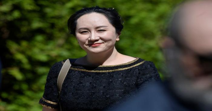 Huawei Technologies Chief Financial Officer Meng Wanzhou leaves her home to attend a court