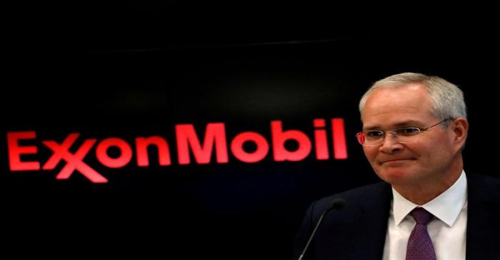 FILE PHOTO: Darren Woods, Chairman & CEO, Exxon Mobil Corporation attends a news conference at