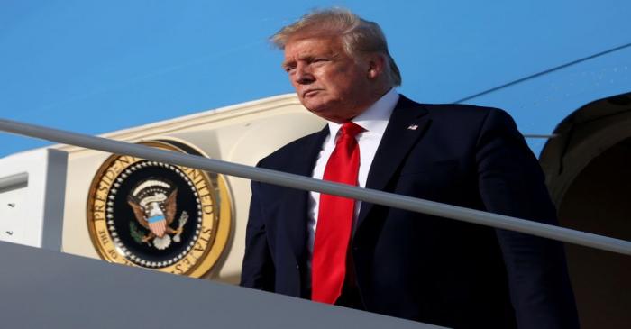 U.S. President Trump and first lady return to Washington after travel to the Kennedy Space