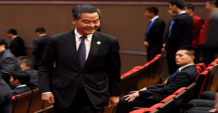 Hong Kong Chief Executive Leung Chun-ying attends a welcoming performance for leaders attending
