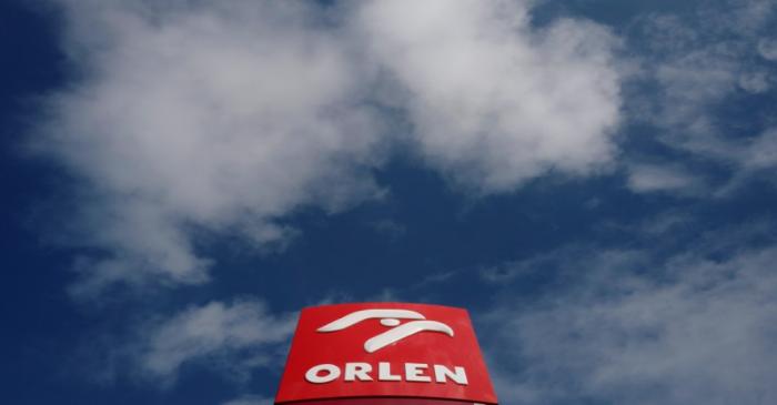 A logo of PKN Orlen, Poland's top oil refiner, is pictured at their petrol station in Warsaw,