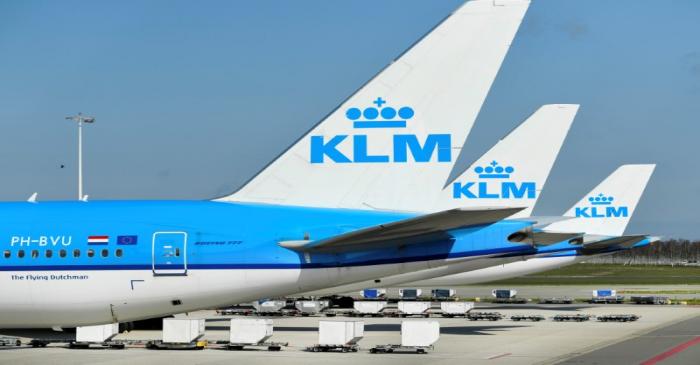 FILE PHOTO: KLM planes parked at Amsterdam's Schiphol Airport, Netherlands