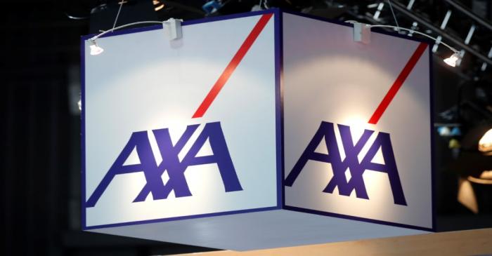 Logo of Axa t is seen at VivaTech fair in Paris