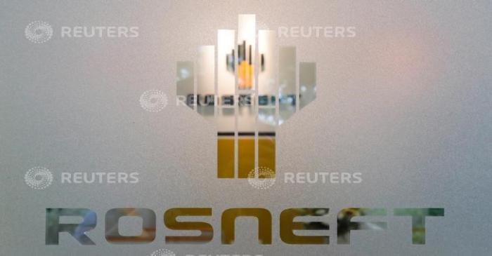 FILE PHOTO: The logo of Russia's oil company Rosneft is pictured at the Rosneft Vietnam office