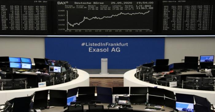 FILE PHOTO: The German share price index DAX graph is pictured at the stock exchange in