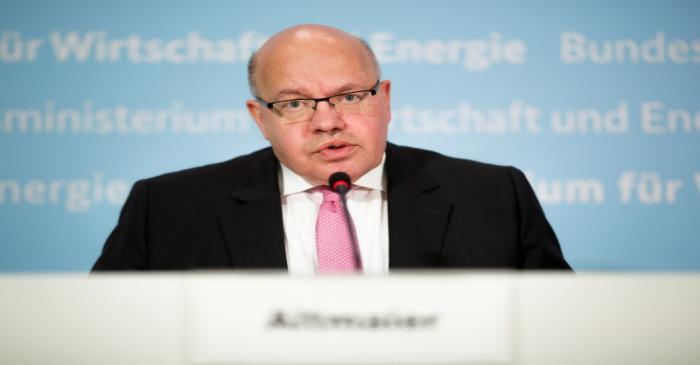 FILE PHOTO: German Economy Minister Peter Altmaier briefs the media about the 