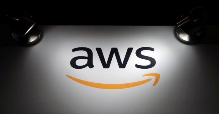 FILE PHOTO: The logo of Amazon Web Services (AWS) is seen during the 4th annual America Digital