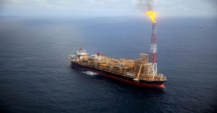 FILE PHOTO: Kaombo Norte floating oil platform is seen from a helicopter off the coast of