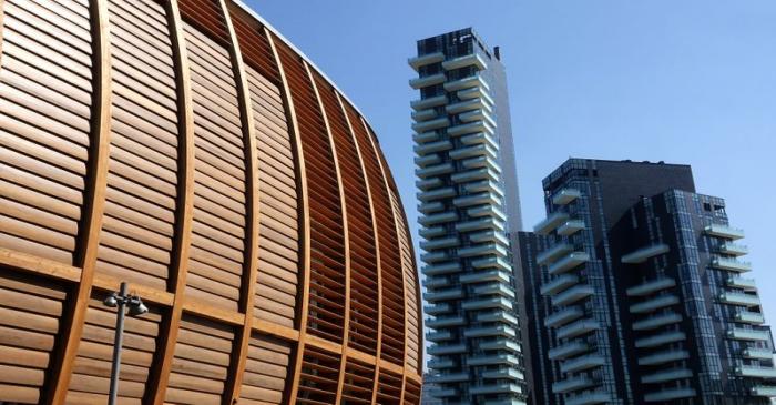 Buildings are seen in the Porta Nuova district in Milan