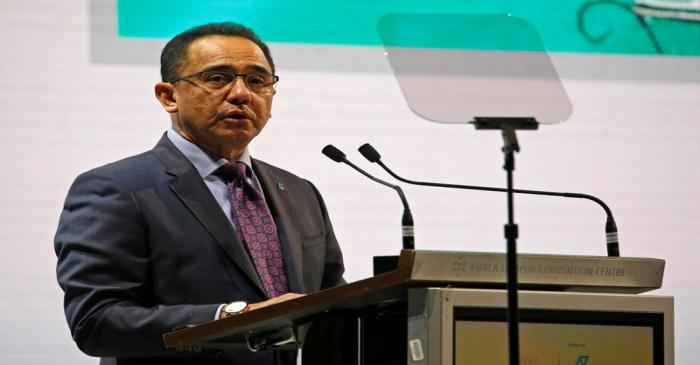 FILE PHOTO: Petronas CEO Wan Zulkiflee Wan Ariffin speaks during the opening ceremony of the