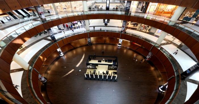 FILE PHOTO: A view shows the Dubai mall almost empty of customers, as precaution amid the