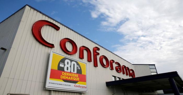 FILE PHOTO: The logo of Conforama is seen at the company store in Proville near Cambrai,