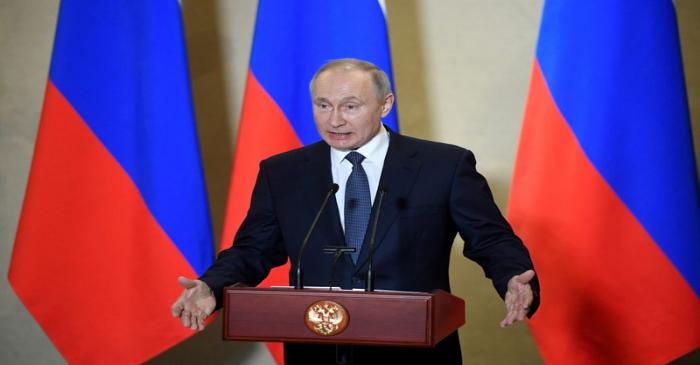 FILE PHOTO: Russian President Vladimir Putin attends a ceremony in Sevastopol