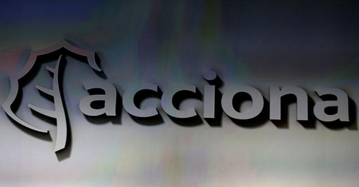 FILE PHOTO: The logo of Spanish energy, construction and services conglomerate Acciona, is