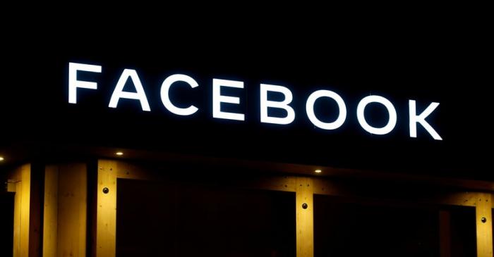 FILE PHOTO: FILE PHOTO: Logo of Facebook is seen in Davos