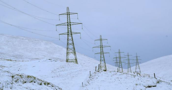 FILE PHOTO: Electricity pylons carrying the Beauly-Denny powerline are seen close to the A9