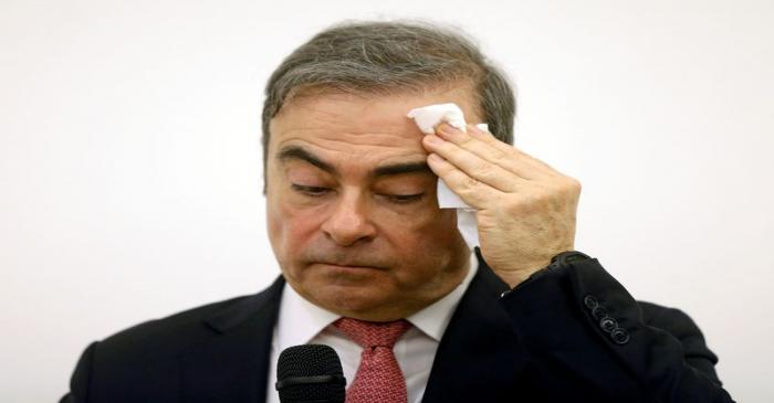 FILE PHOTO: Former Nissan chairman Carlos Ghosn attends a news conference at the Lebanese Press