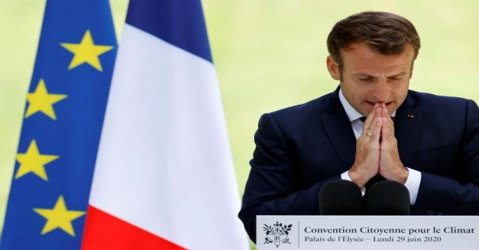 French President Emmanuel Macron meets French citizens' council over environment proposals in
