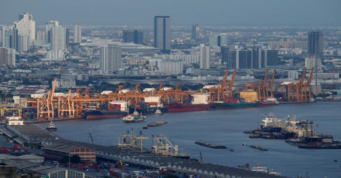 A view of the port of Bangkok