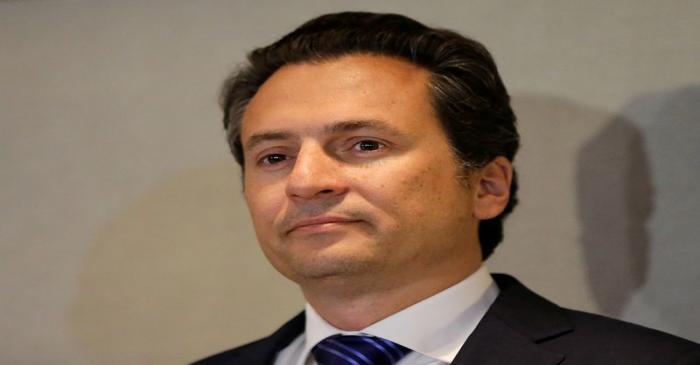 Emilio Lozoya, former chief Executive Officer of Petroleos Mexicanos (Pemex) attends a news