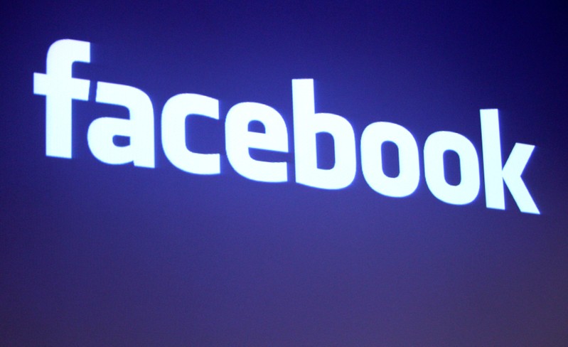 FILE PHOTO: The Facebook logo at Facebook headquarters in Palo Alto