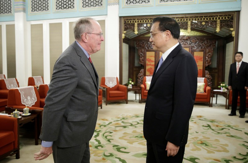 China's Premier Li Keqiang meets Tennessee Senator Lamar Alexander, member of a group of U.S.