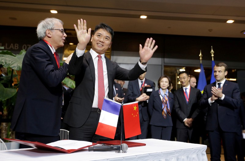 FILE PHOTO: Liu, CEO and founder of China's e-commerce company JD.com, and Fives group Chairman