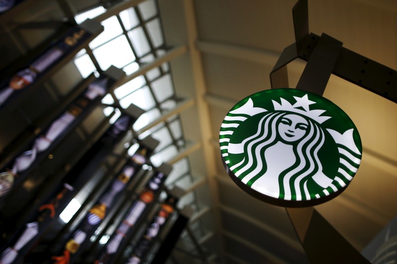 FILE PHOTO: A Starbucks store is seen inside the Tom Bradley terminal at LAX airport in Los