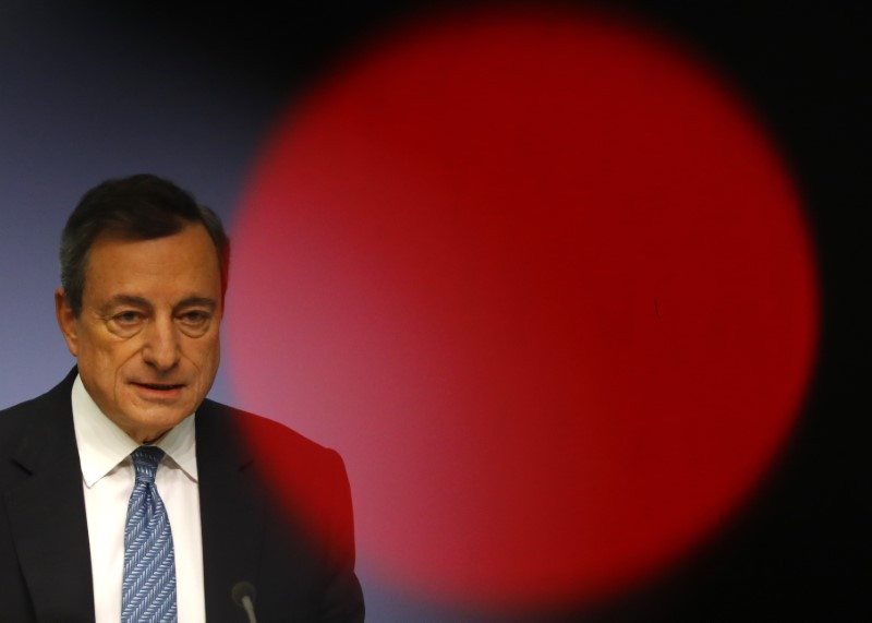 ECB President Draghi speaks during a news conference at ECB headquarters in Frankfurt