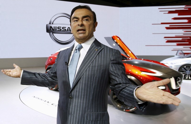 FILE PHOTO - Nissan Motor Co Chief Executive Ghosn speaks during an interview with Reuters at