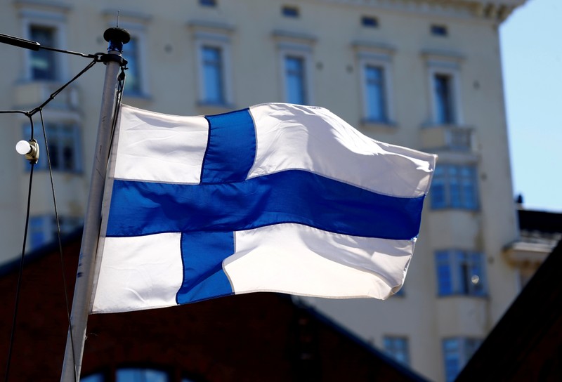 FILE PHOTO: Finland's flag flutters in Helsinki