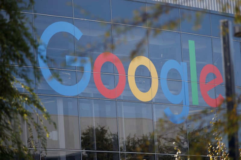FILE PHOTO: A Google logo is seen at the company's headquarters in California