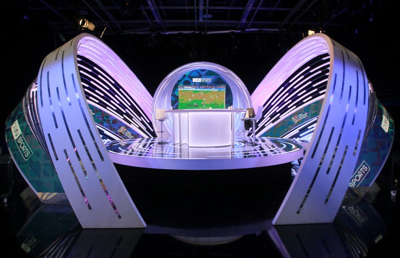 A view of the beIN Sports studio that will be hosting the 2022 FIFA World Cup is seen in Doha