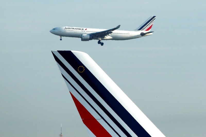 FILE PHOTO: An Air France Airbus A330 airplane lands at Charles de Gaulle Airport near Paris