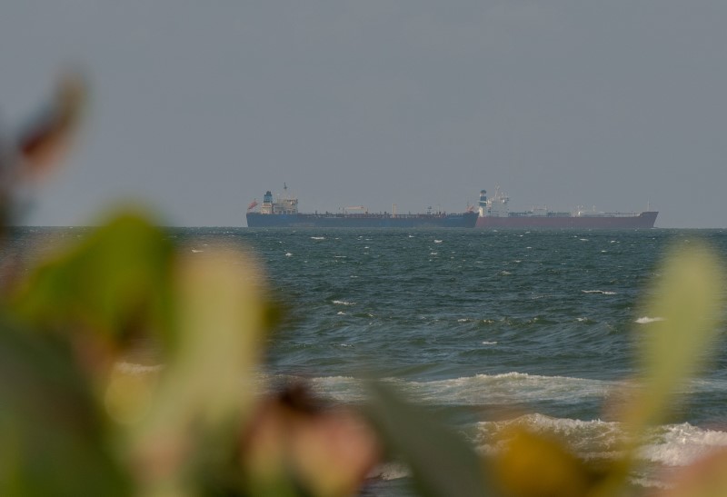 Vessels are seen floating near Pemex's Pajarito terminal in the city of Coatzacoalcos