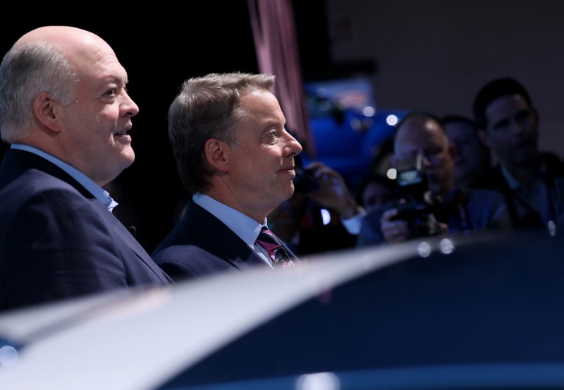 Ford executives at the North American International Auto Show in Detroit, Michigan