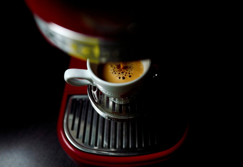 FILE PHOTO: An illustration picture shows an espresso made from a Nespresso capsule with a