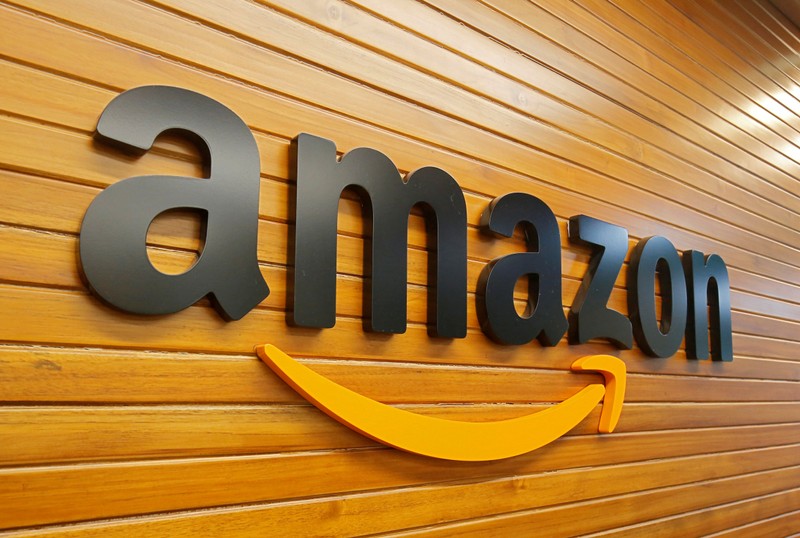 FILE PHOTO: The Amazon logo inside the company's office in Bengaluru